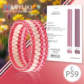 Rukodělná korálková stavebnice MIYUKI. Stavebnice prstenu COLOR Line no. P59