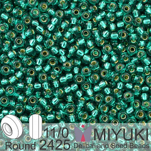 Korálky Miyuki Round 11/0. Barva 2425 S/L Teal . Balení 5g.