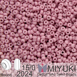 Korálky Miyuki Round 15/0. Barva 2024 Matte Op Dusty Orchid . Balení 5g