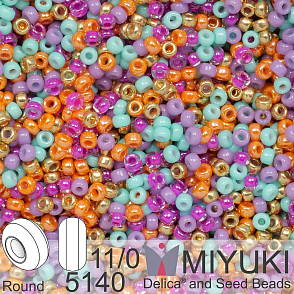 Korálky Miyuki Round 11/0. Barva Boho Mix 5140 Balení 5g.
