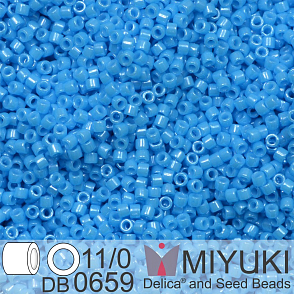Korálky Miyuki Delica 11/0. Barva Dyed Opaque Dark Turquoise Blue DB0659. Balení 5g