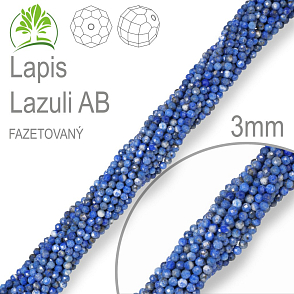 Korálky z minerálů Lapis Lazuli AB Fazetovaný  přírodní polodrahokam. Velikost pr.3mm. Balení 130Ks.