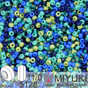 Korálky Miyuki Round 11/0. Barva Turtle Ocean mix 5128 Balení 5g.